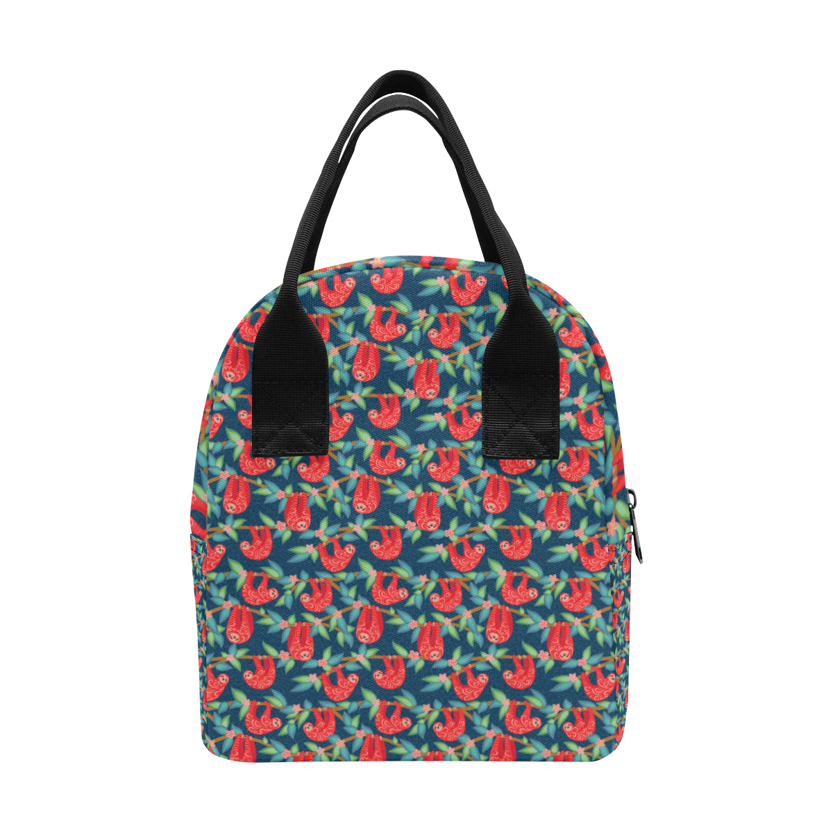 Sloth Red Design Themed Print Insulated Lunch Bag