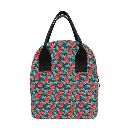 Sloth Red Design Themed Print Insulated Lunch Bag