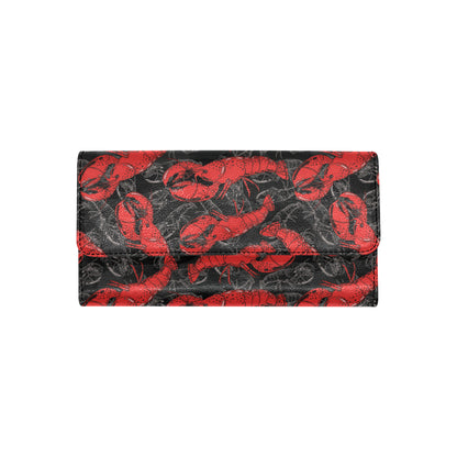 Lobster Pattern Print Design 04 Women's Trifold Wallet