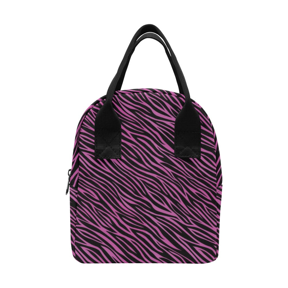 Zebra Pink Print Design LKS304 Insulated Lunch Bag