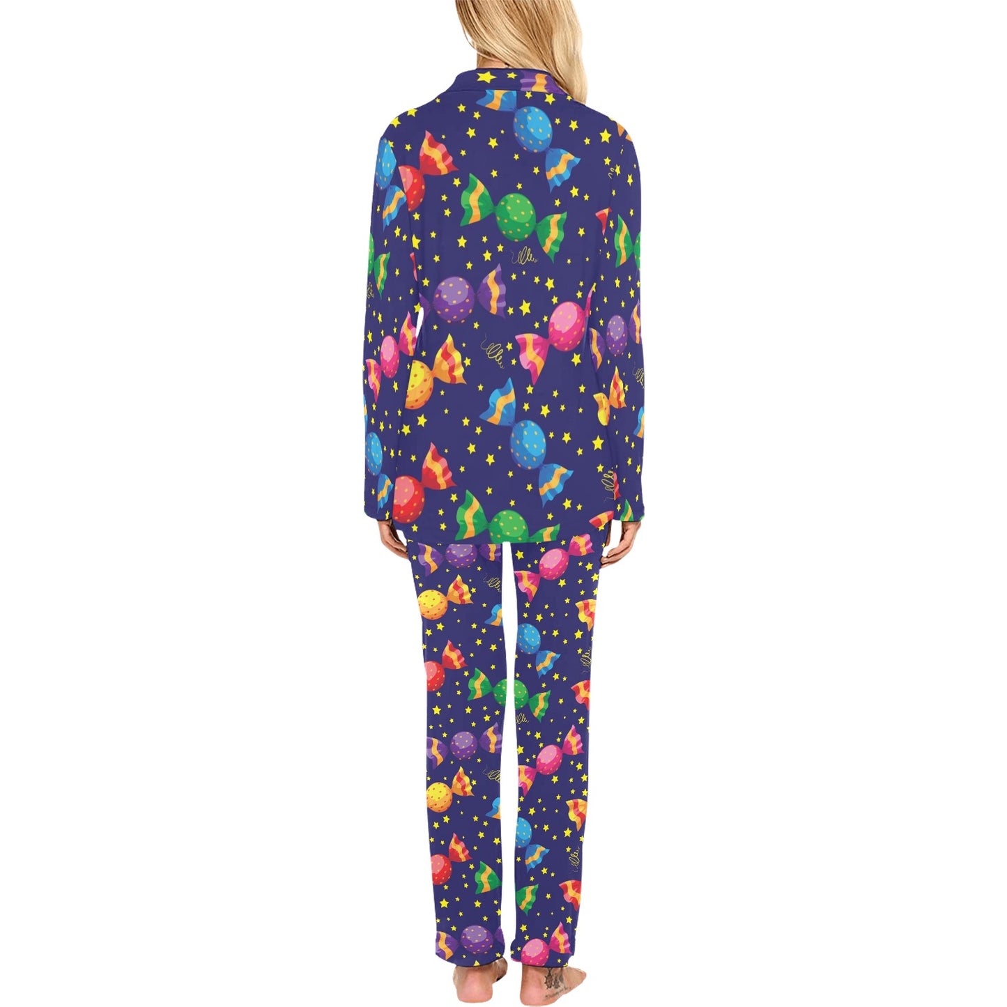 Candy Pattern Print Design CA06 Women's Long Pajama Set