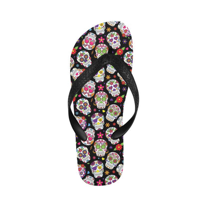 Sugar Skull Print Design LKS302 Flip Flops