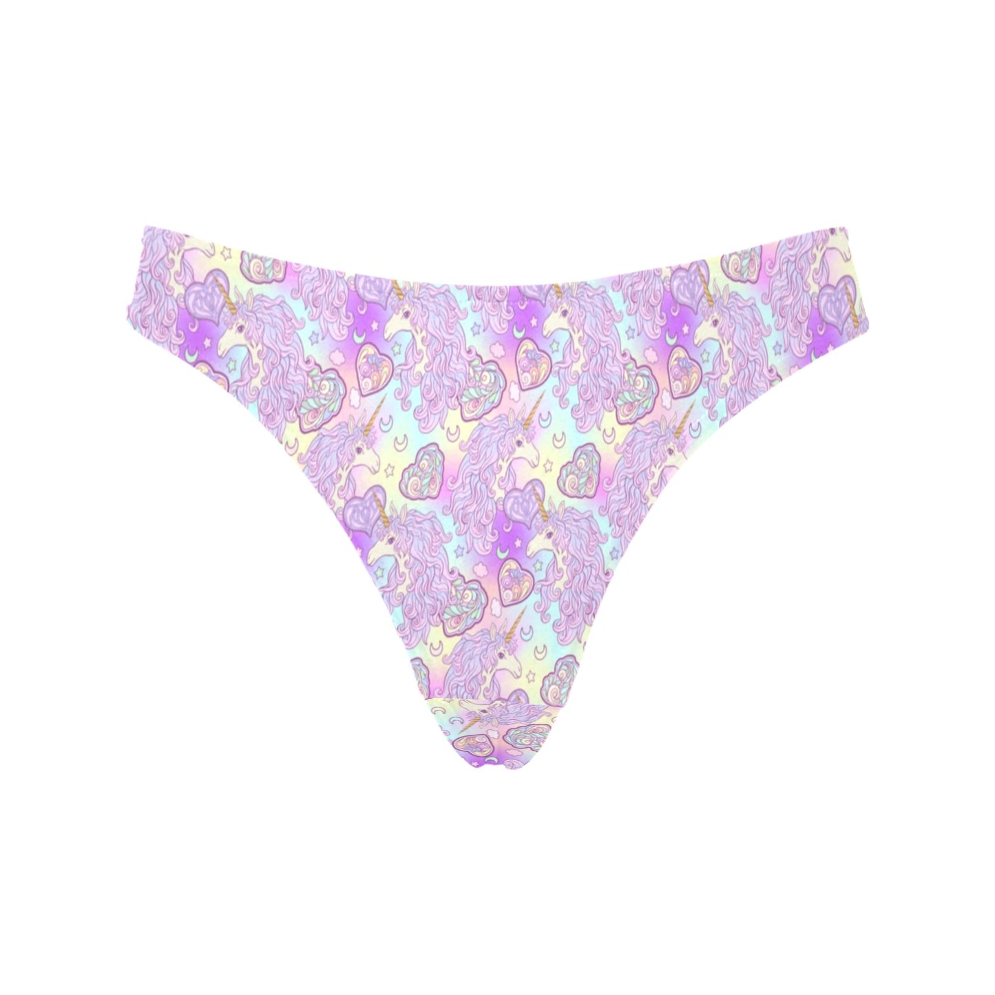 Unicorn Rainbow Star Heart Print Women's Thongs