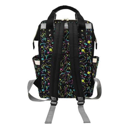Splatter Multicolor Print Design LKS302 Diaper Bag Backpack