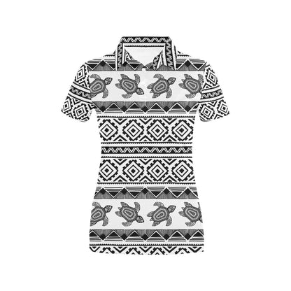 Sea Turtle Tribal Aztec Women's Polo Shirt