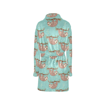 Sloth Print Design LKS302 Women's Fleece Robe