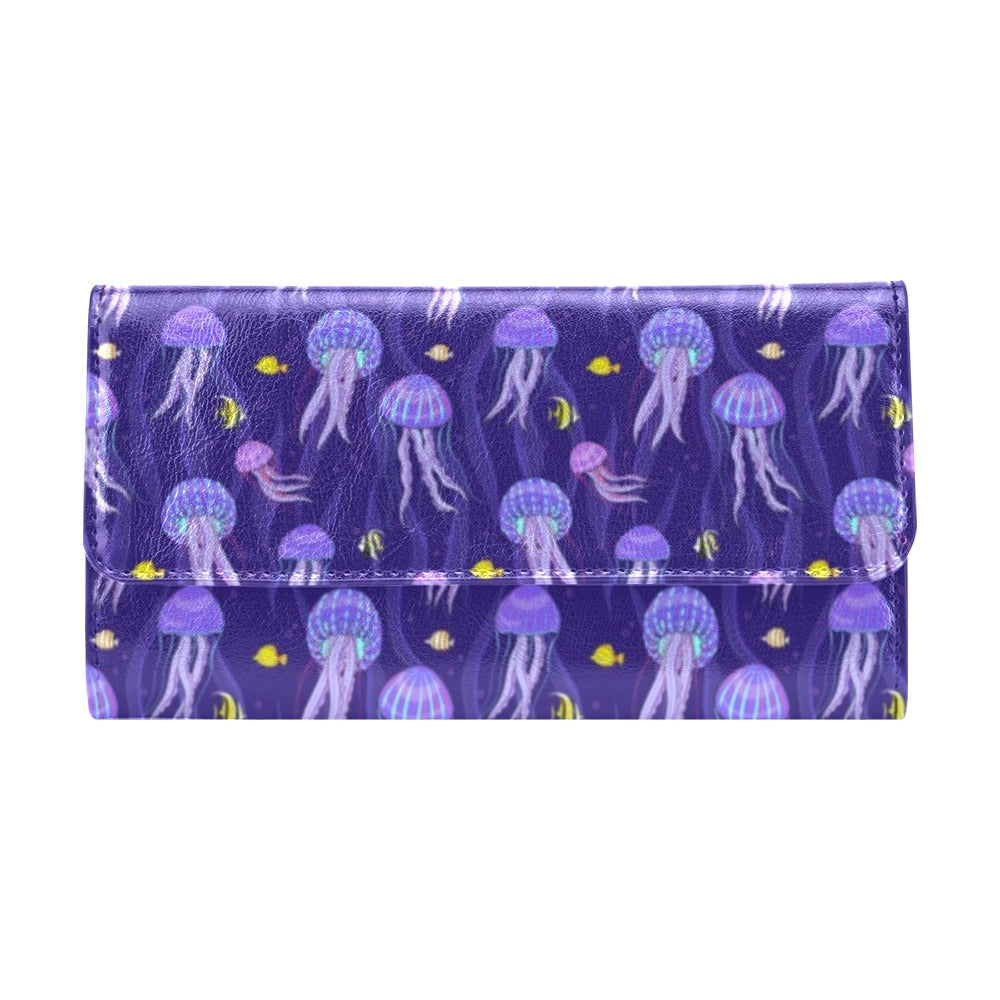 Jellyfish Style Print Women's Trifold Wallet