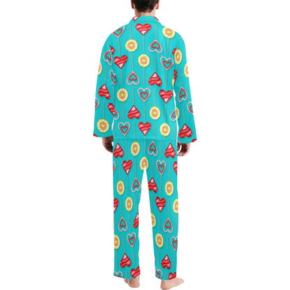 Lollipop Pattern Print Design LL06 Men's Long Pajama Set
