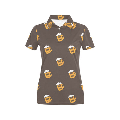 Beer Pattern Print Design 01 Women's Polo Shirt