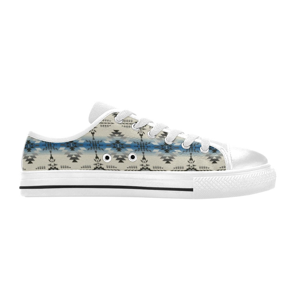 Southwest Pattern Print Design LKS304 Women's White Low Top Shoes