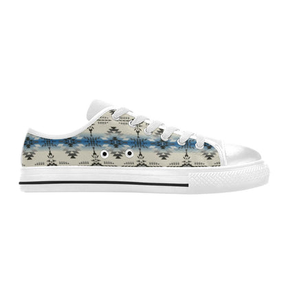 Southwest Pattern Print Design LKS304 Women's White Low Top Shoes