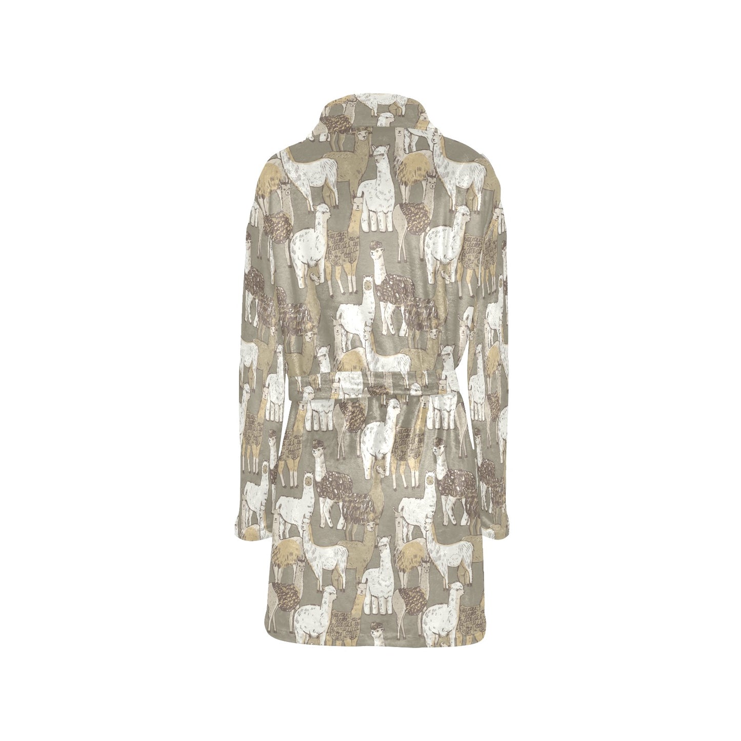 Alpaca Pattern Print Design 01 Women's Fleece Robe