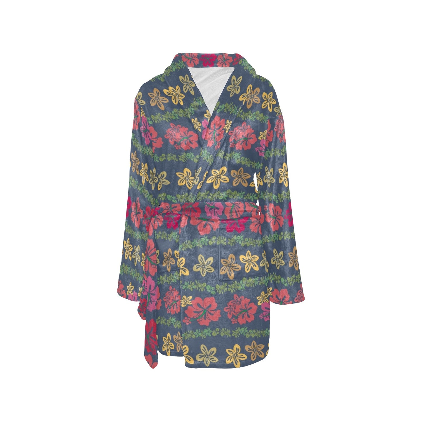 Hawaiian Themed Pattern Print Design H018 Women's Fleece Robe