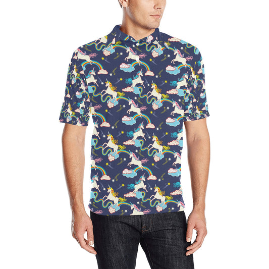 Unicorn Print Design LKS304 Men Polo Shirt
