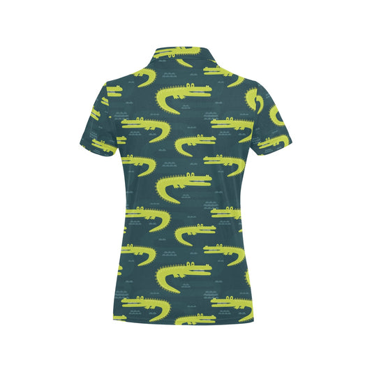 Alligator Pattern Print Design 03 Women's Polo Shirt