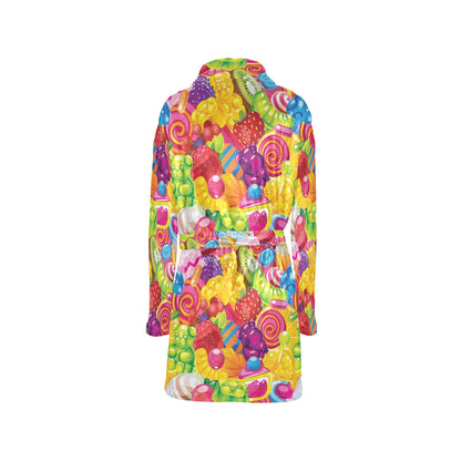 Candy Pattern Print Design CA01 Women's Fleece Robe