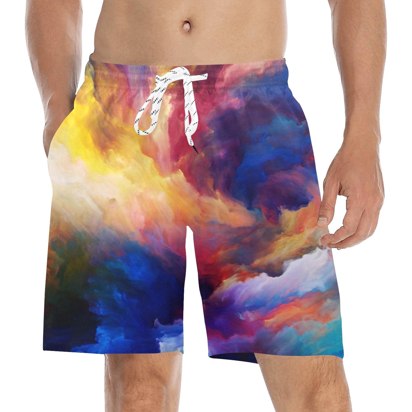 Vortex Twist Swirl Water Color Design Men's Swim Trunks Beach Shorts