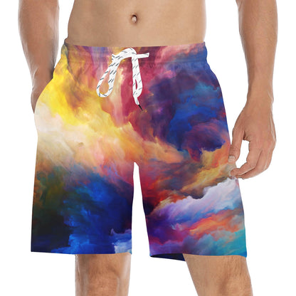 Vortex Twist Swirl Water Color Design Men's Swim Trunks Beach Shorts