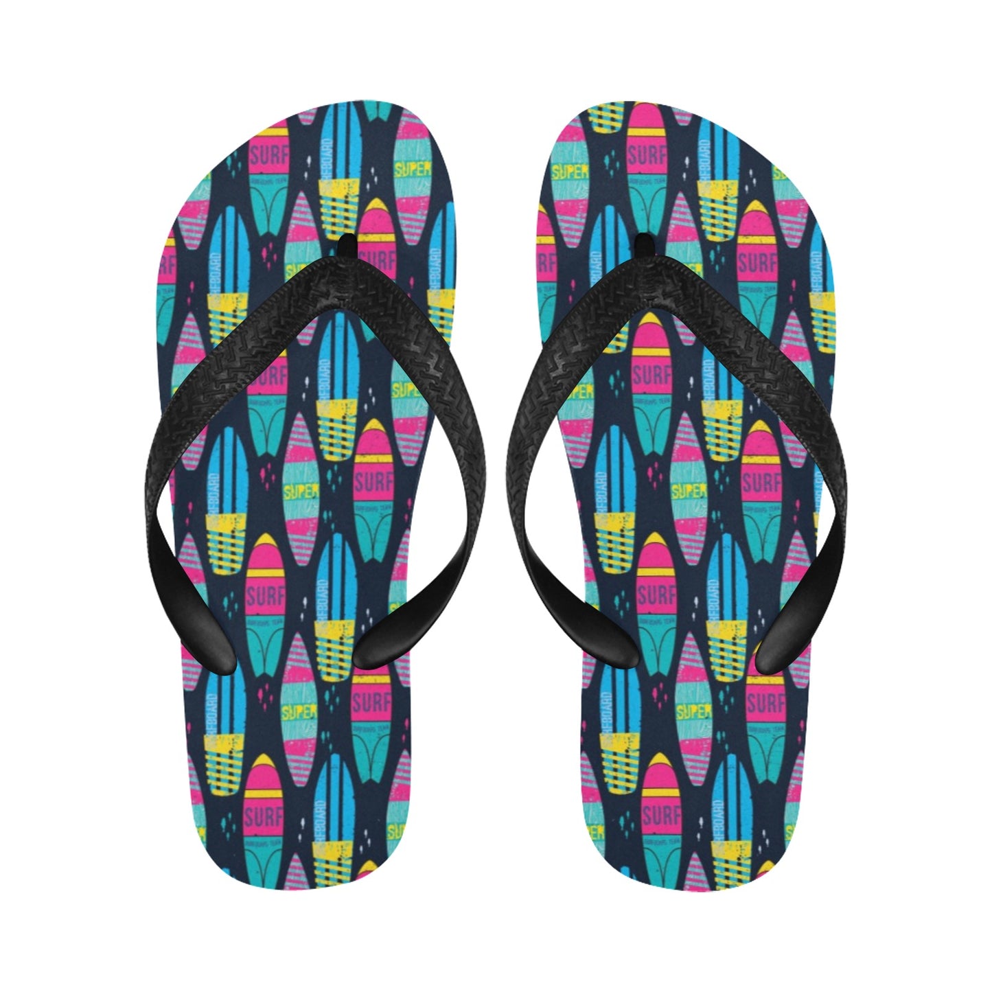 Surfboard Colorful Print Design LKS302 Flip Flops