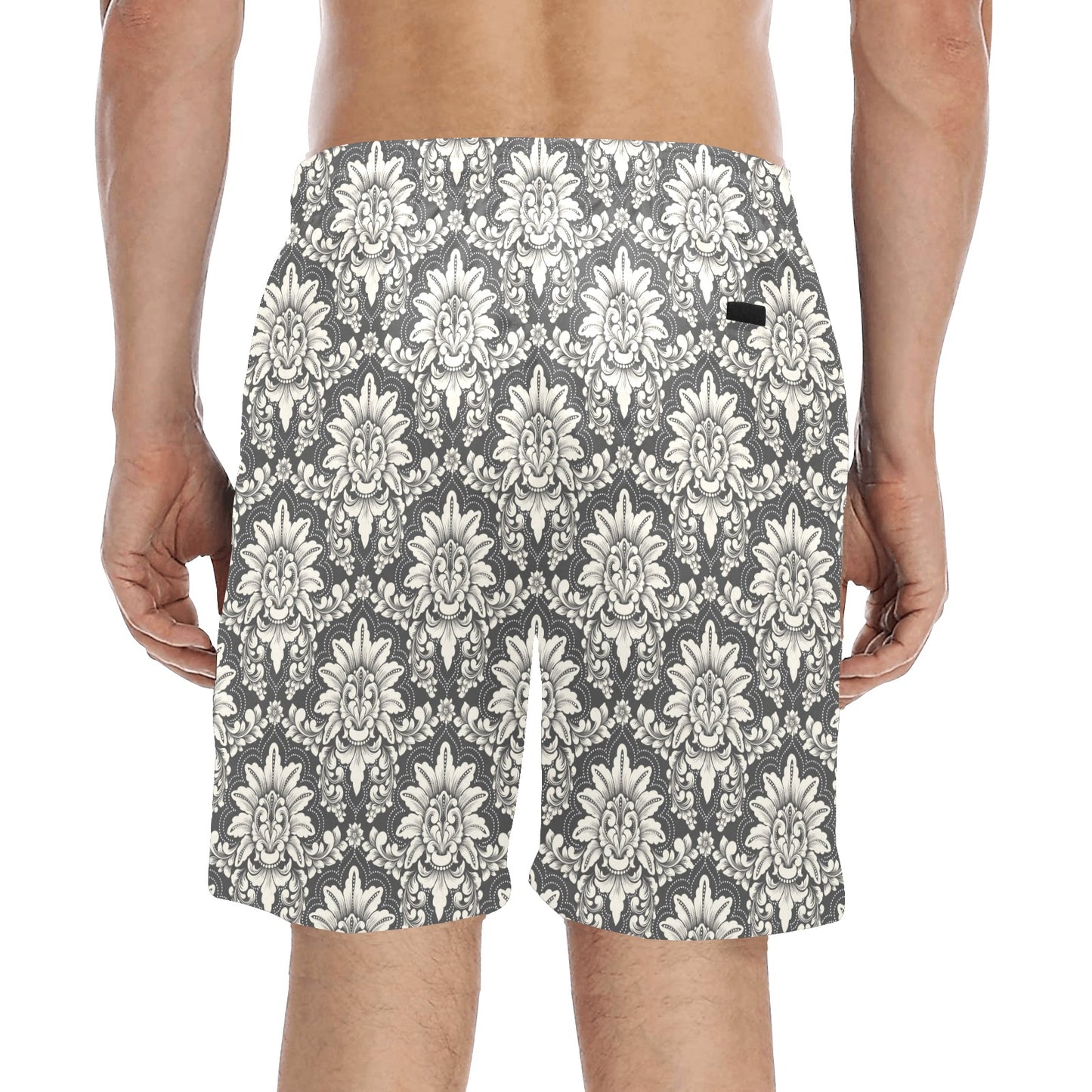 Damask Elegant Print Pattern Men's Swim Trunks Beach Shorts