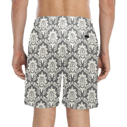 Damask Elegant Print Pattern Men's Swim Trunks Beach Shorts