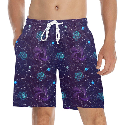 Zodiac Galaxy Design Print Men's Swim Trunks Beach Shorts