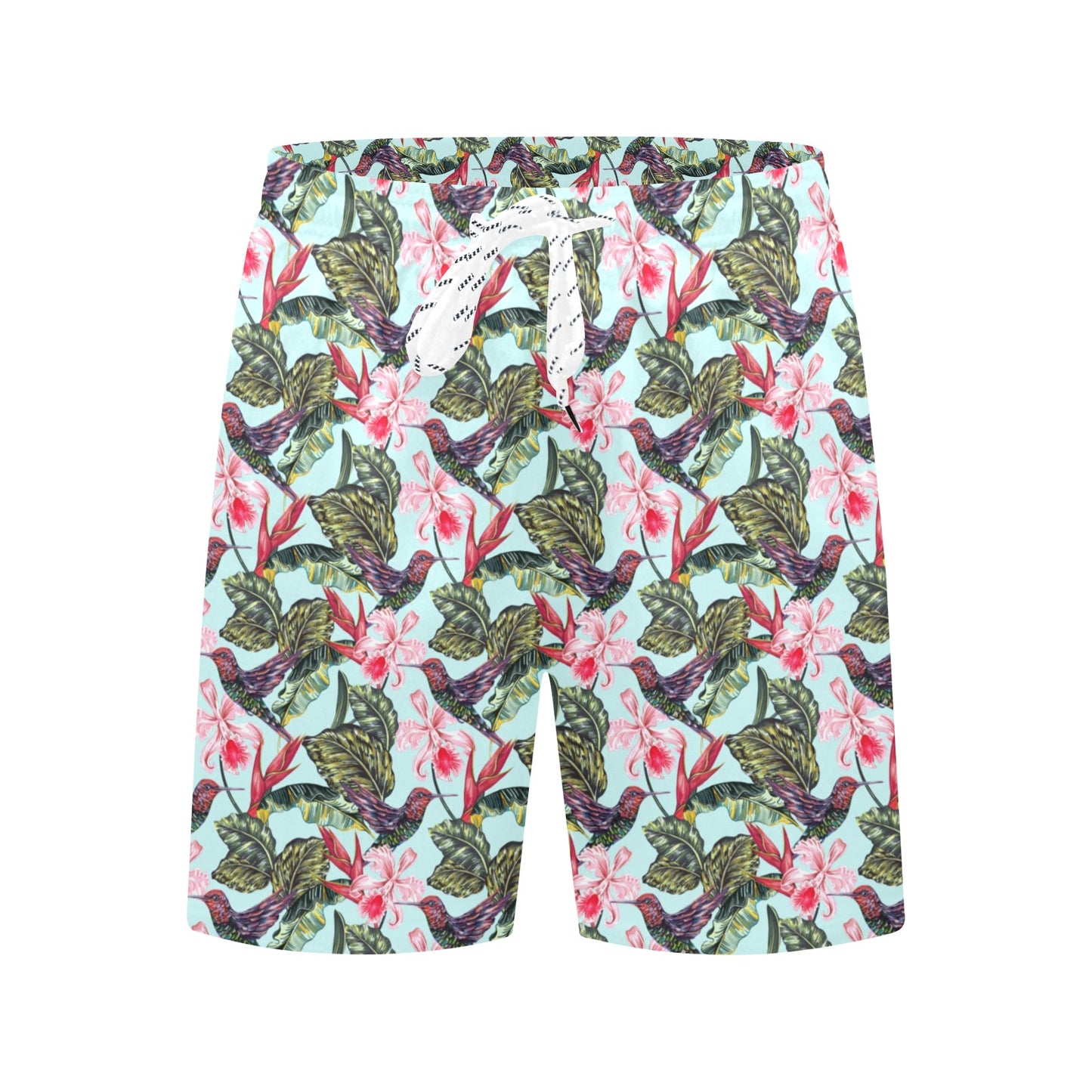 Hummingbird Cute Themed Print Men's Swim Trunks Beach Shorts