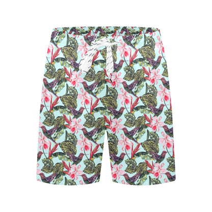 Hummingbird Cute Themed Print Men's Swim Trunks Beach Shorts
