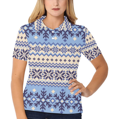 Nordic Pattern Print Design A03 Women's Polo Shirt