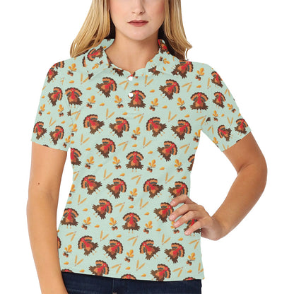 Thanksgiving Print Design LKS309 Women's Polo Shirt