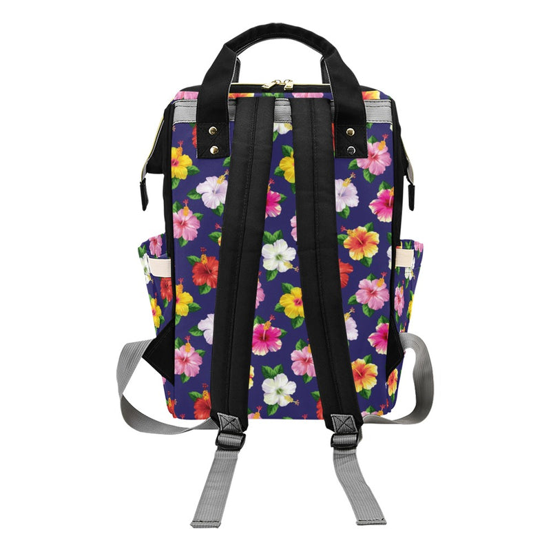 Hibiscus Colorful Print Design LKS301 Diaper Bag Backpack