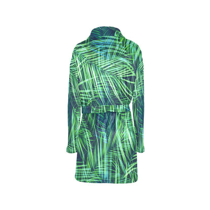 Palm Leaves Pattern Print Design PL02 Women's Fleece Robe