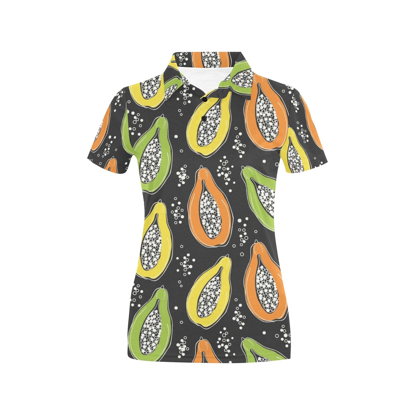 Papaya Pattern Print Design PP05 Women's Polo Shirt