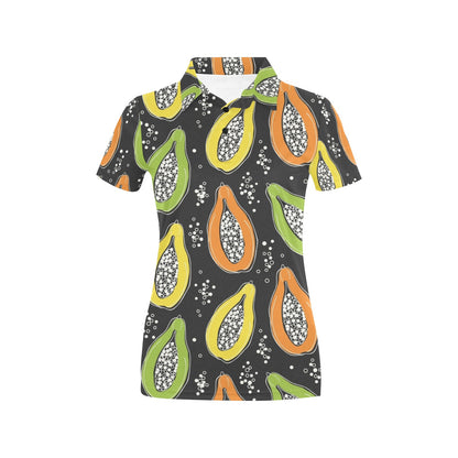 Papaya Pattern Print Design PP05 Women's Polo Shirt