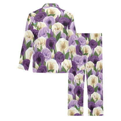 Lisianthus Pattern Print Design LT01 Men's Long Pajama Set