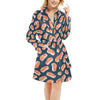 Salmon Steak Print Design LKS306 Women's Fleece Robe