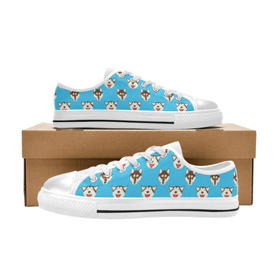 Siberian Huskies Print Design LKS306 Women's White Low Top Shoes