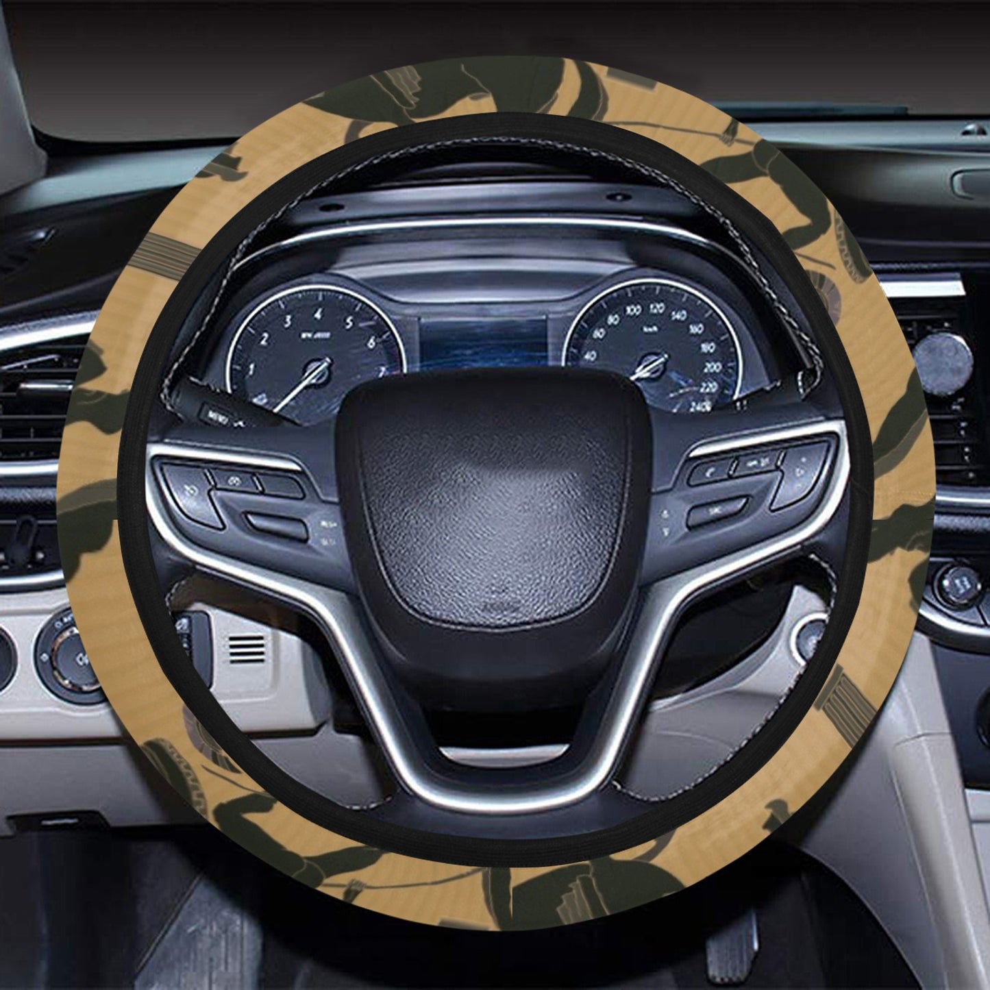 Ancient Greek Statue Print Design LKS304 Steering Wheel Cover with Elastic Edge