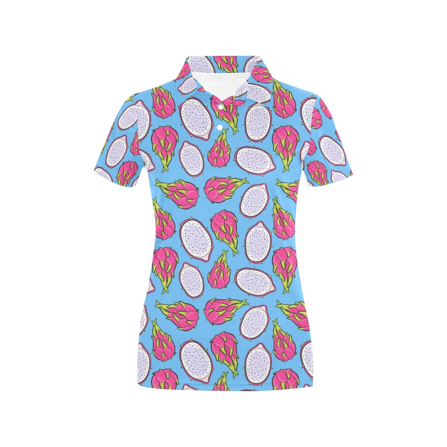 Dragonfruit Pattern Print Design DF04 Women's Polo Shirt