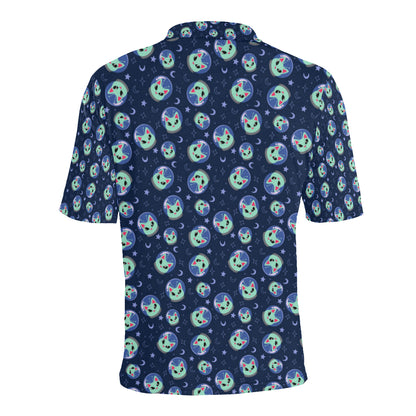 Alien Cat Men Polo Shirt