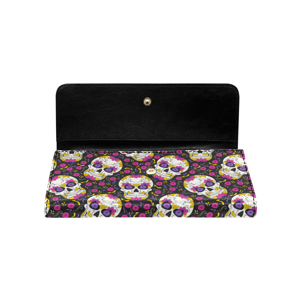 sugar skull Floral Pattern Women's Trifold Wallet
