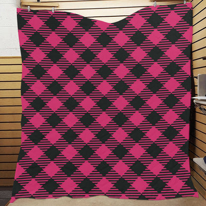 Buffalo check Pink Pattern Print Design 01 Premium Quilt