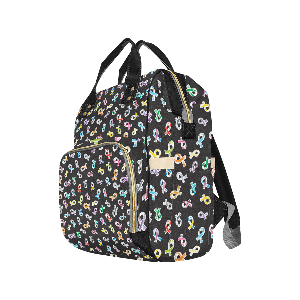 Cancer Awareness Pattern Print Design 02 Diaper Bag Backpack