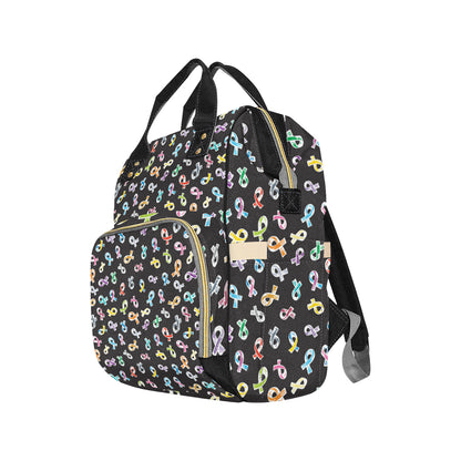 Cancer Awareness Pattern Print Design 02 Diaper Bag Backpack