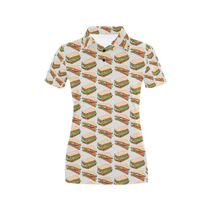 Sandwich Print Design LKS302 Women's Polo Shirt