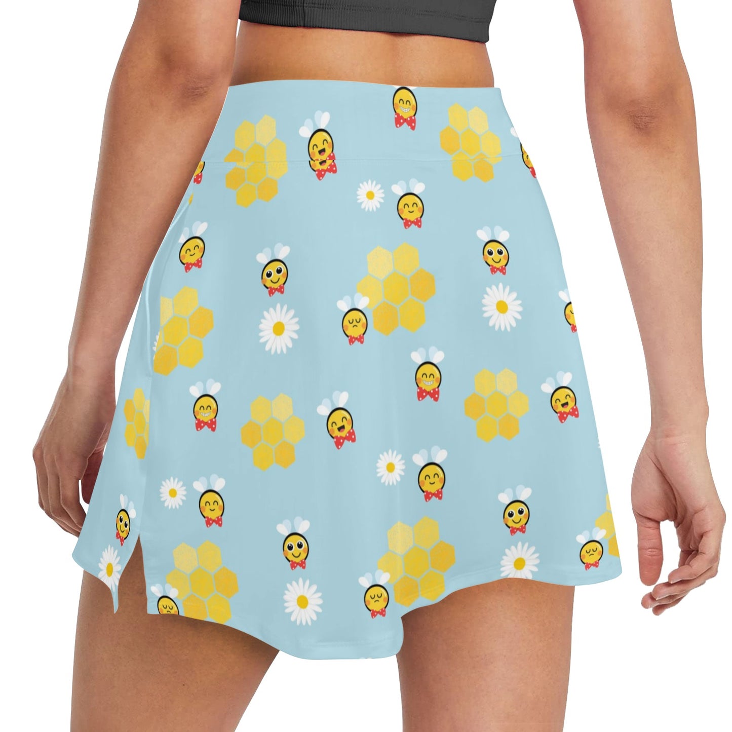 Bee Cute Print Design LKS304 17" Golf & Pickleball Skort with Pockets