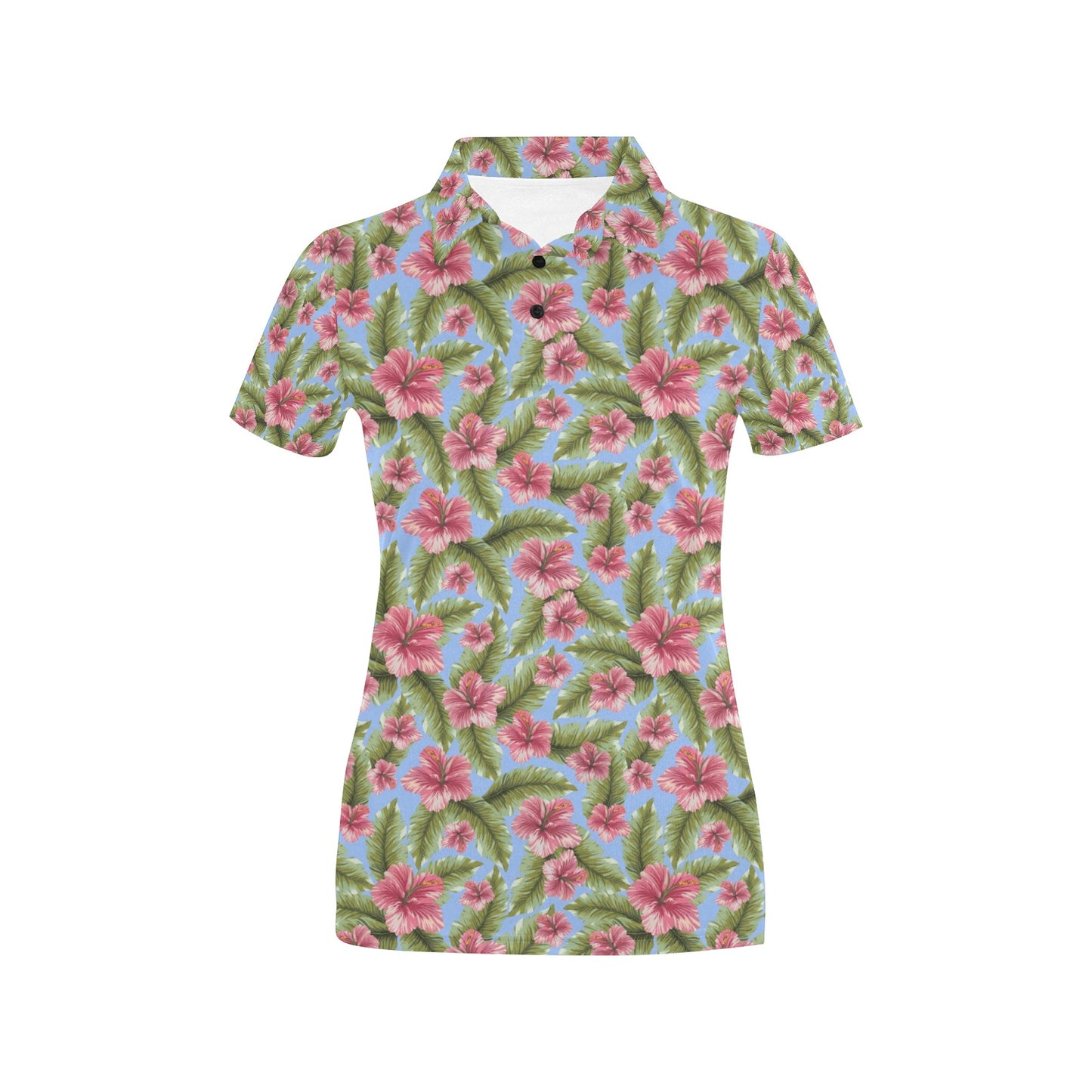 Tropical Flower Print Design LKS301 Women's Polo Shirt