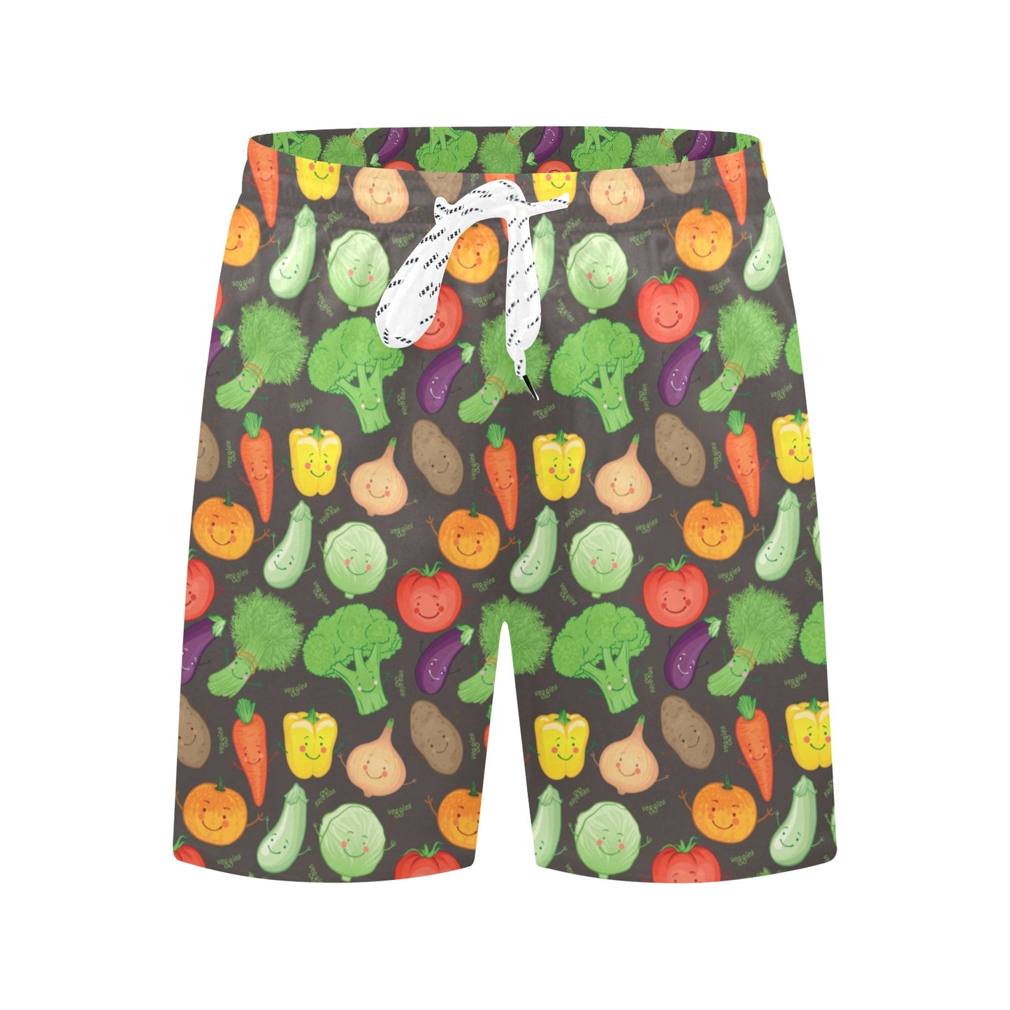 Vegan Funny Themed Design Print Men's Swim Trunks Beach Shorts