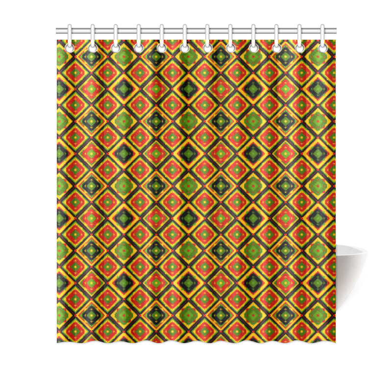 Rasta Reggae Color Pattern Shower Curtain