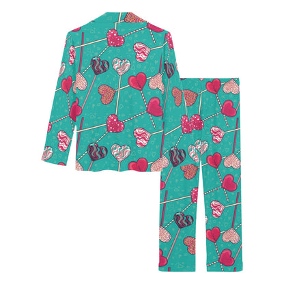 Lollipop Pattern Print Design LL01 Women's Long Pajama Set